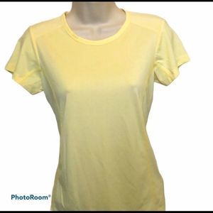 Columbia T-shirt Top Tee Fitted Titanium moisture Wicking Yellow Athletic S